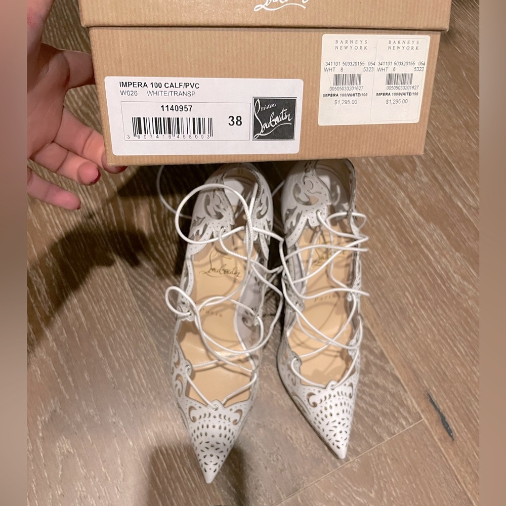 Christian Louboutin Impera Size 38/8 us, White